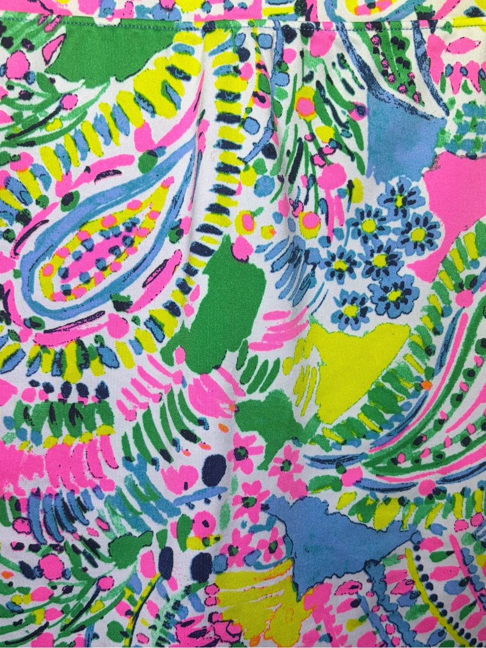 Vibrant Pink Multi-Color Tropical Paisley Print Gold or Tennis Skort. Large - Picture 2 of 5